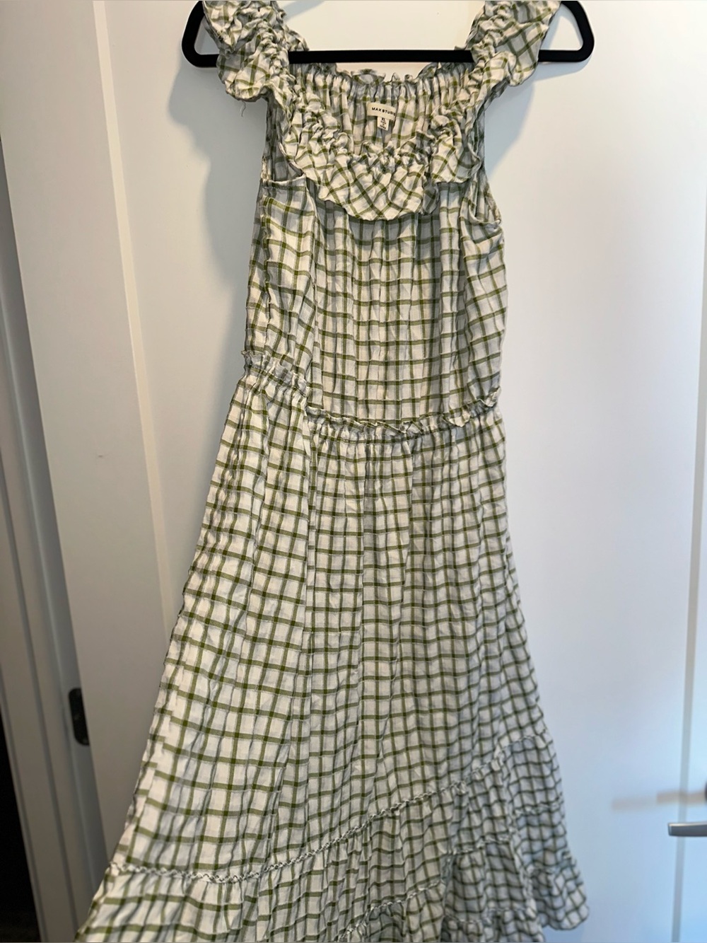 MAX STUDIO Sage Green Midi Dress Ruffle Hem XL NWOT Cottagecore - Picture 8 of 12